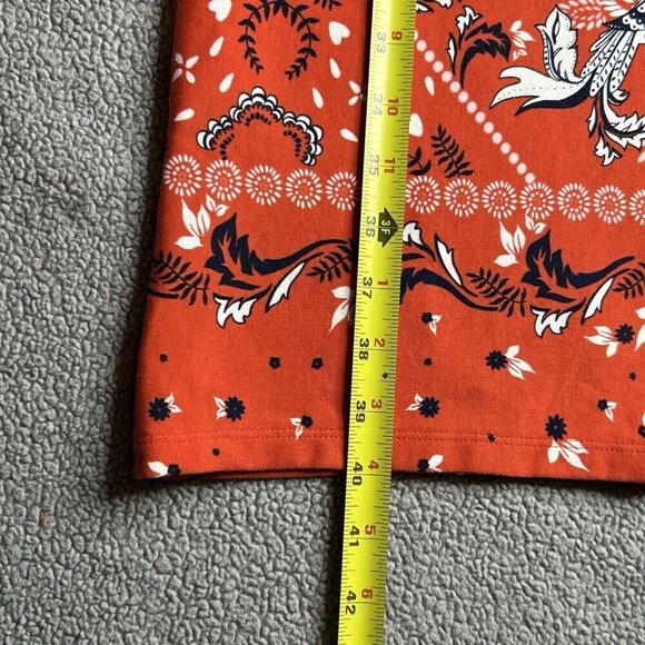 Talbots Dress Womens Medium Red Bandana Print Peacock Bodycon Sheath Colorful - Picture 11 of 13